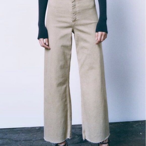 ZARA "THE MARINE CUT STRAIGHT" KHAKI JEANS - Picture 12 of 14